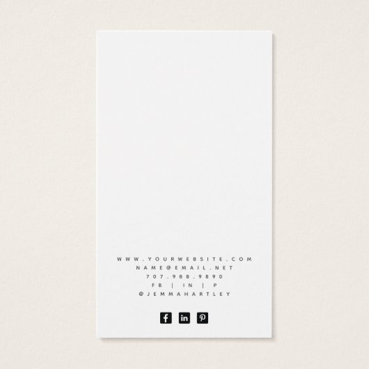 Elegant Typography Earring Jewelry Visitekaartje (Achterkant)