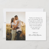 Elegant Typography Navy Multiple Photo Wedding Bedankkaart (Achterkant)