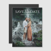 Elegant Typography Photo Save the Date Magnet Card (Devant / Derrière)