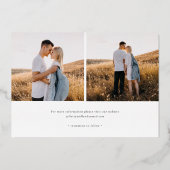 Elegant Typography Photo Wedding Save the Date Folie Uitnodiging (Achterkant)