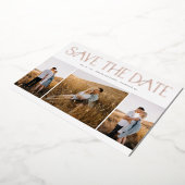 Elegant Typography Photo Wedding Save the Date Folie Uitnodiging (Gedraaid)