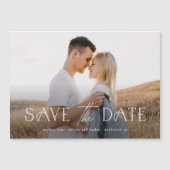 Elegant Typography Photo Wedding Save the Date Magnetische Uitnodiging (Voorkant)