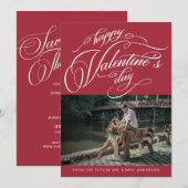 Elegant Typography Valentijnsdag Wedding Photo Save The Date (Voorkant / Achterkant)