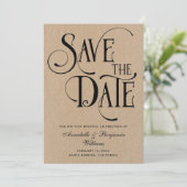 Elegant Typography Vow Renewals Kraft Save The Date (Staand voorkant)