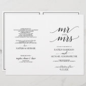 Elegant Typography Wedding Programs in Black (Voorkant / Achterkant)