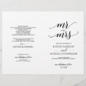 Elegant Typography Wedding Programs in Black 2 (Voorkant)