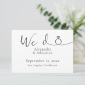 Elegant Typography Wedding We redden de datum Save The Date (Staand voorkant)