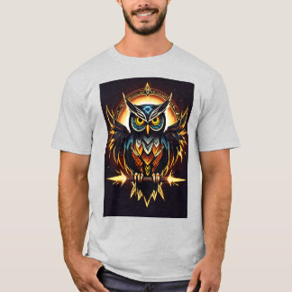 Elegant Uil Print T-shirt - Natuur geïnspireerd T-