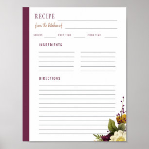 Elegant uit de keuken van blanco recept sjabloon poster