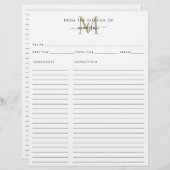 Elegant uit de keuken van de goudmonogram (Voorkant / Achterkant)