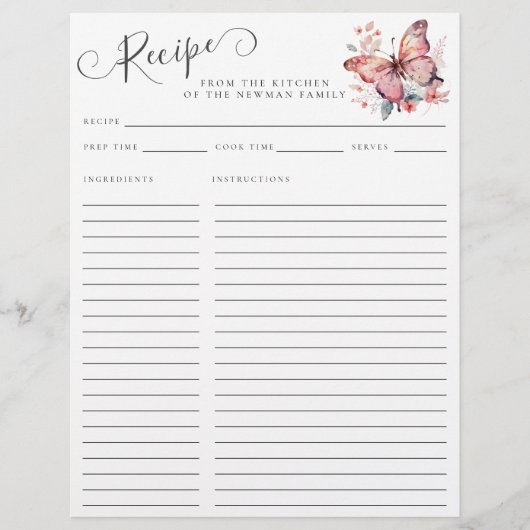 Elegant uit de keuken van de roze vlinder (Voorkant)