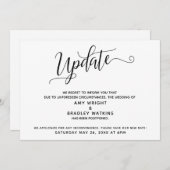 Elegant uitgestelde bruiloft aankondiging update (Voorkant / Achterkant)