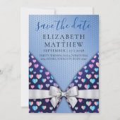 Elegant Uitnodiging met Bow en Hartspuwen (Voorkant)