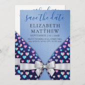 Elegant Uitnodiging met Bow en Hartspuwen (Voorkant / Achterkant)