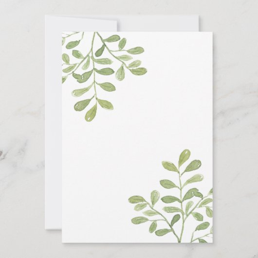 Elegant uitnodiging voor witte bruiloft (Achterkant)