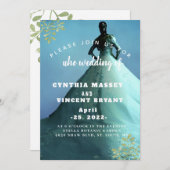 Elegant uitnodiging voor witte bruiloft (Voorkant / Achterkant)