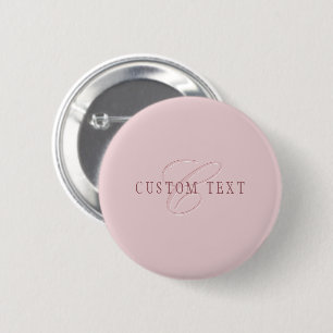 Elegant uitziend monogram Roze goud Ronde Button 5,7 Cm