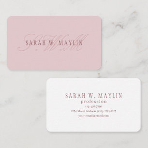 Elegant Uitziend Monogram Roze Goud Visitekaartje