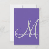 Élégant Ultra Violet Faire-part de mariage Initial (Devant)