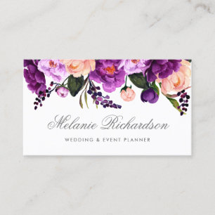 Elegant Ultra Violet Paars Silver Floral Visitekaartje