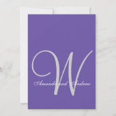 Elegant Ultra Violet Wedding Initiaal Kaart (Voorkant)