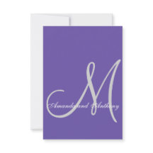 Elegant Ultra Violet Wedding Initiaal