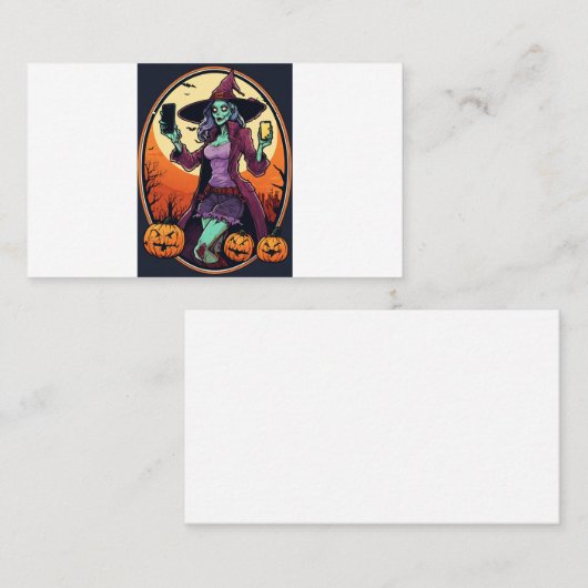 Elegant Undead: Vrouw Zombie Design Visitekaartje (Voorkant / Achterkant)