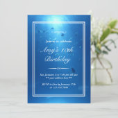 Elegant Underwater Zee Theme Birthday Party Invite Kaart (Staand voorkant)