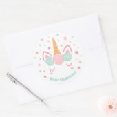 Élégant Unicorn Horn Girls Stickers de fête d'anni (Enveloppe)