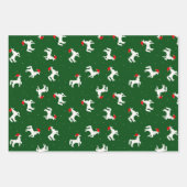 Elegant Unicorn-patroon in een kerstgroene kleur Inpakpapier Vel (Voorkant)