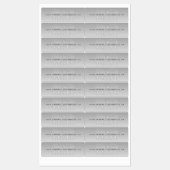 Elegant Uniek Modern Grijs Waterdicht Labels (Vel)