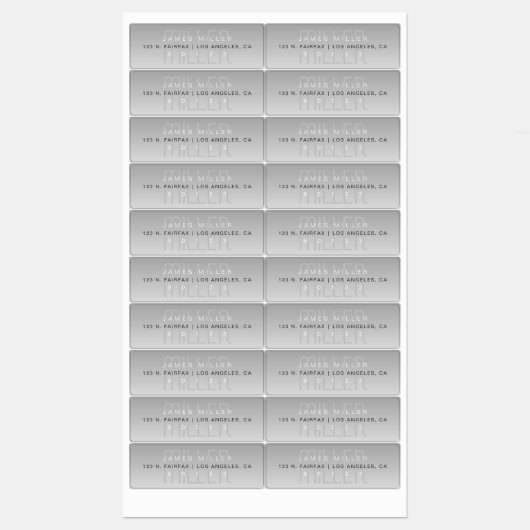 Elegant Uniek Modern Grijs Waterdicht Labels (Vel)