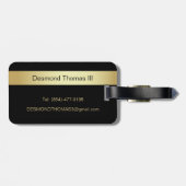 Elegant Unieke Black Gold Monogram Letter Initiaal Bagagelabel (Achterkant horizontaal)