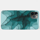 Elegant Unieke Turquoise Ombre Wave Illustratie Case-Mate iPhone Case (Achterkant (horizontaal))