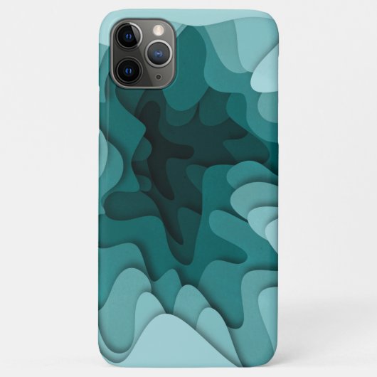 Elegant Unieke Turquoise Ombre Wave Illustratie Case-Mate iPhone Case (Achterkant)