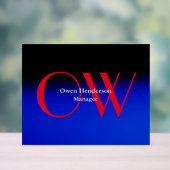 Élégant Unique Bleu Rouge Gras Texte Monogramme (Neutre)