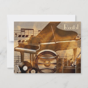 Elegant Unisex Muziek Overweguitnodigingen Kaart