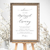 Elegant Unplugged Ceremony Vertical Wedding Sign Poster