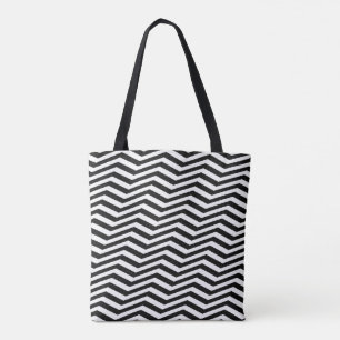 Elegant & Unusual Black Zig Zag Chevron Stripes Draagtas