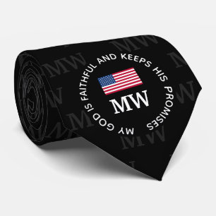 Élégant USA AMERICAN Monogram Cravate