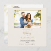 Elegant uw foto geheugen bruiloft uitnodiging (Voorkant / Achterkant)