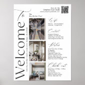 Elegant Vacation Rental Host Photo QR Welcome Sign Poster (Voorkant)