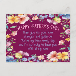 Elegant Vaderdag Briefkaart met bloemendecor