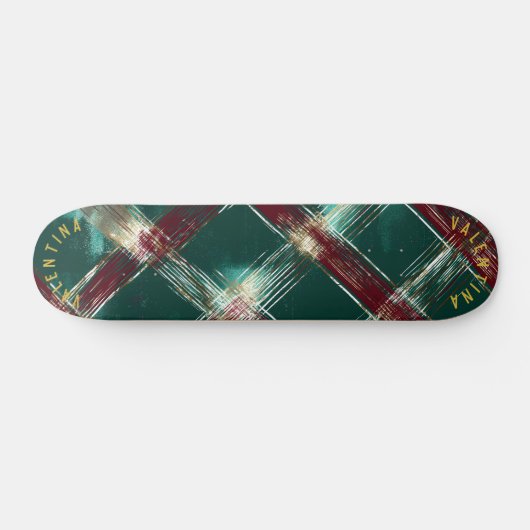 Elegant vakantie geruit skateboard ontwerp (Horizontaal)
