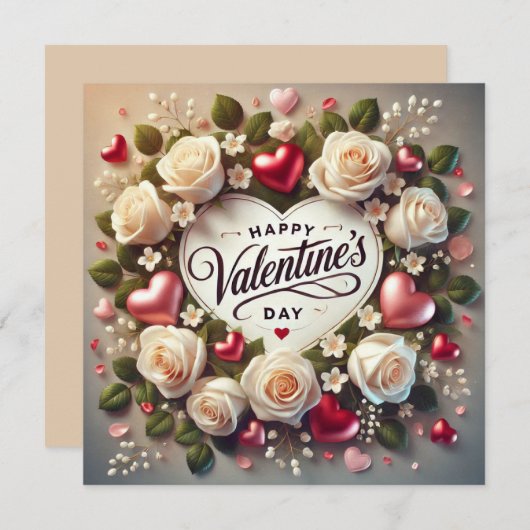 Elegant Valentijnsdag ontwerp met Rozen (Voorkant / Achterkant)