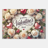 Elegant Valentijnsdag ontwerp met Rozen Inpakpapier Vel (Voorkant 2)