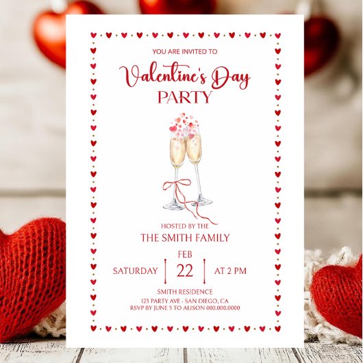 Elegant  Valentine's day party  Kaart