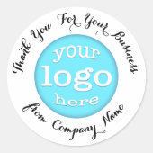 Elegant van de Logo van het Bedrijfs van de douane Ronde Sticker (Voorkant)