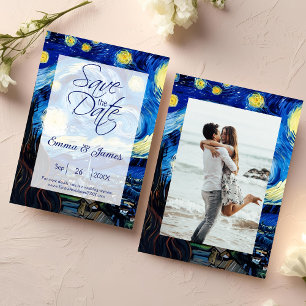 Elegant Van Gogh Sterrennacht Trouwscript Save The Date