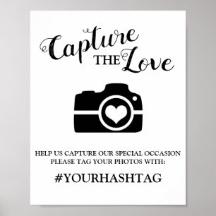 Elegant vangt de liefde   Hashtag toevoegen Poster
